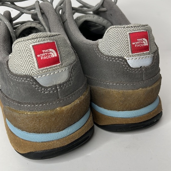 The North Face Hiking Shoes Leather Suede Upper Grey Blue Lace Up Low Cut Size 7 - Picture 5 of 13